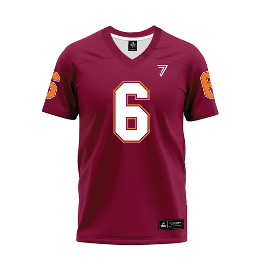 Virginia Tech - NCAA Football : Jordan Bass - Maroon Premium Football Jersey-0