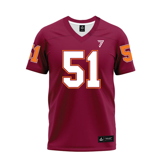 Virginia Tech - NCAA Football : Elijah Haughawout - Maroon Premium Football Jersey-0