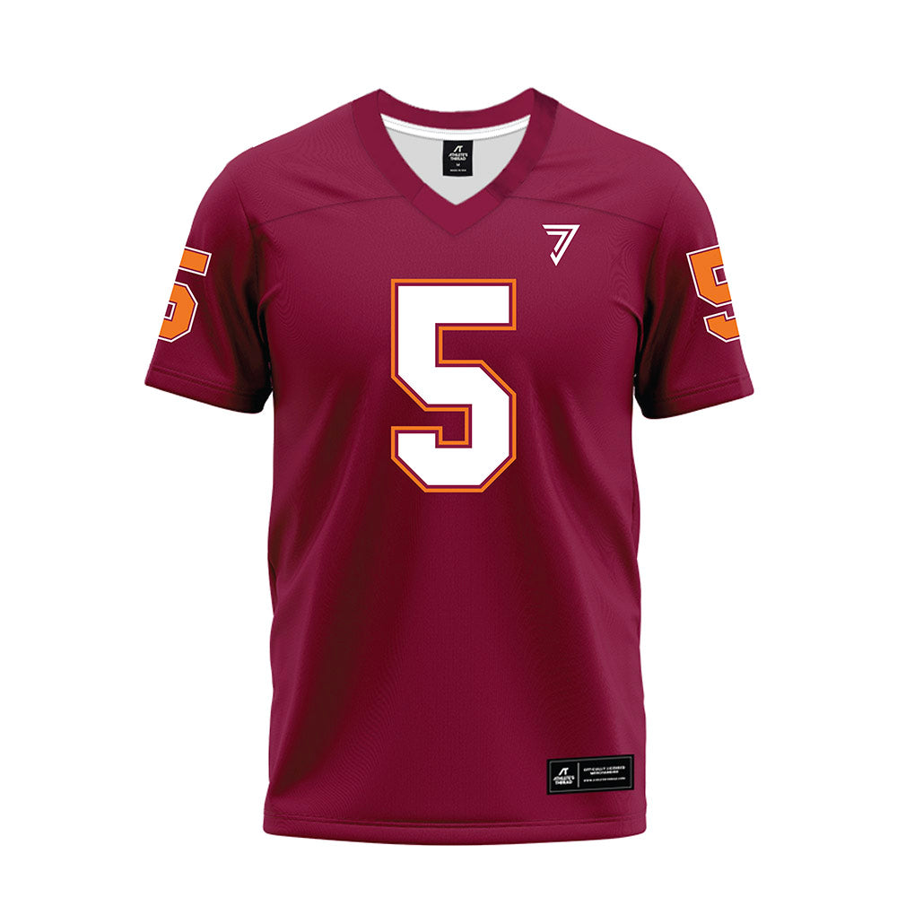 Virginia Tech - NCAA Football : Marlion Jackson - Maroon Premium Football Jersey-0
