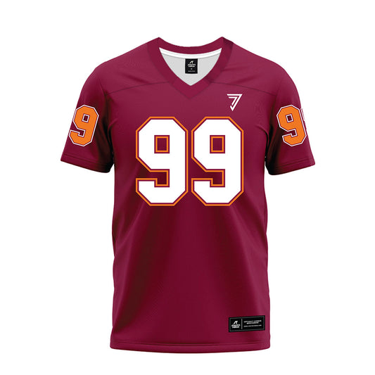 Virginia Tech - NCAA Football : Test Lib - Maroon Premium Football Jersey-0