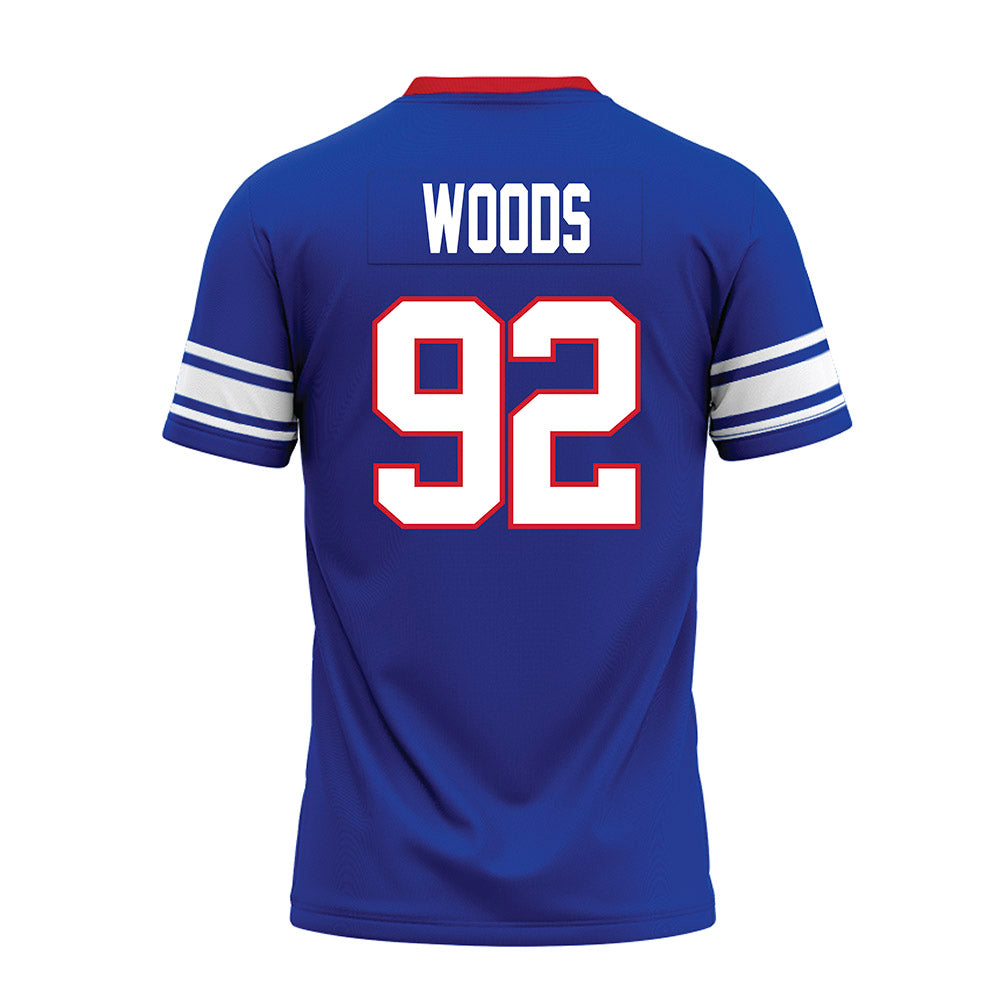 SMU - NCAA Football : Hudson Woods - Premium Football Jersey-1
