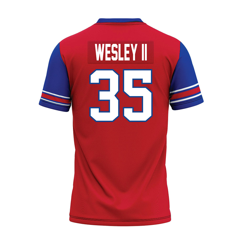 SMU - NCAA Football : Dante Wesley II - Red Premium Football Jersey-1