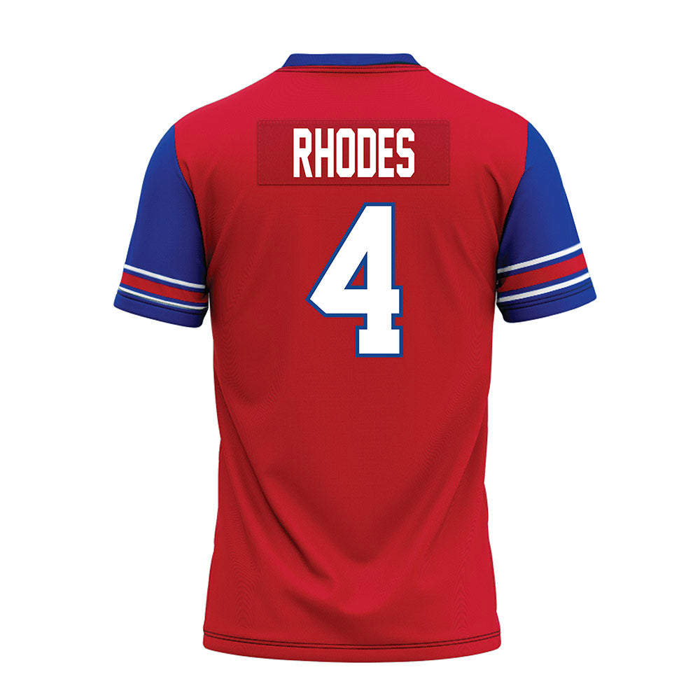 SMU - NCAA Football : Link Rhodes - Red Premium Football Jersey-1