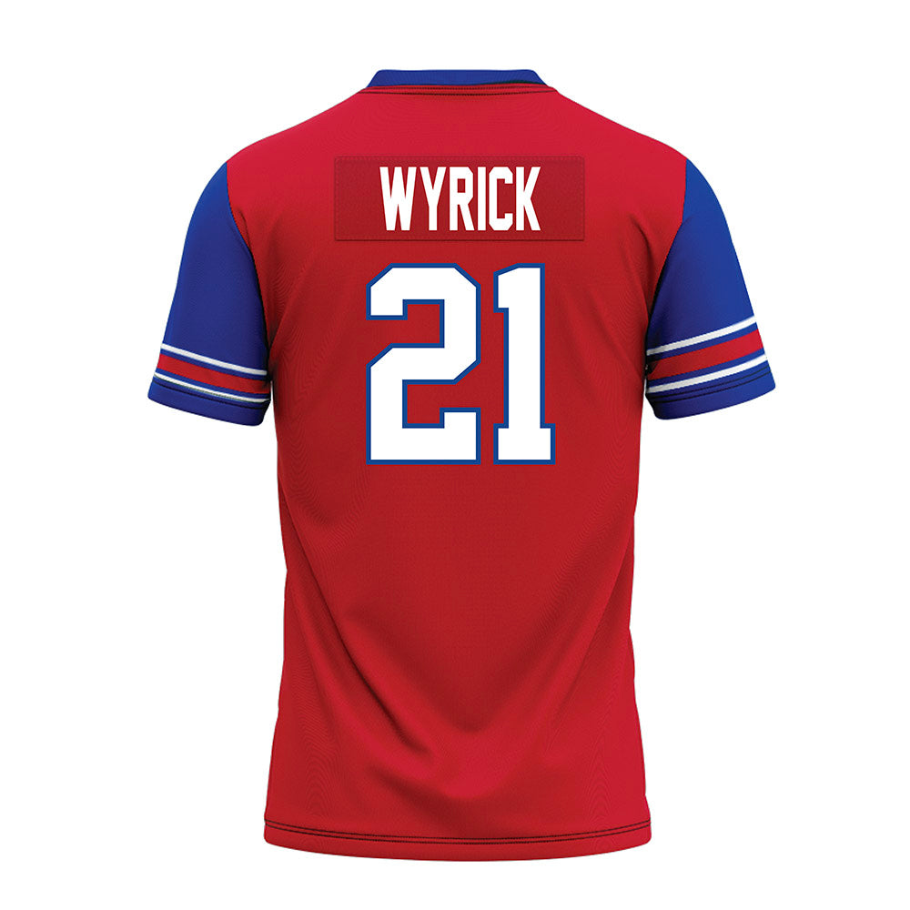 SMU - NCAA Football : Jimmy Wyrick - Red Premium Football Jersey-1