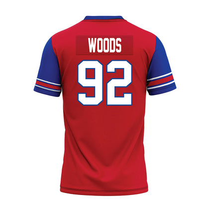 SMU - NCAA Football : Hudson Woods - Red Premium Football Jersey-1