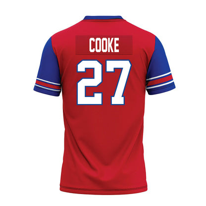 SMU - NCAA Football : Siler Cooke - Red Premium Football Jersey-1