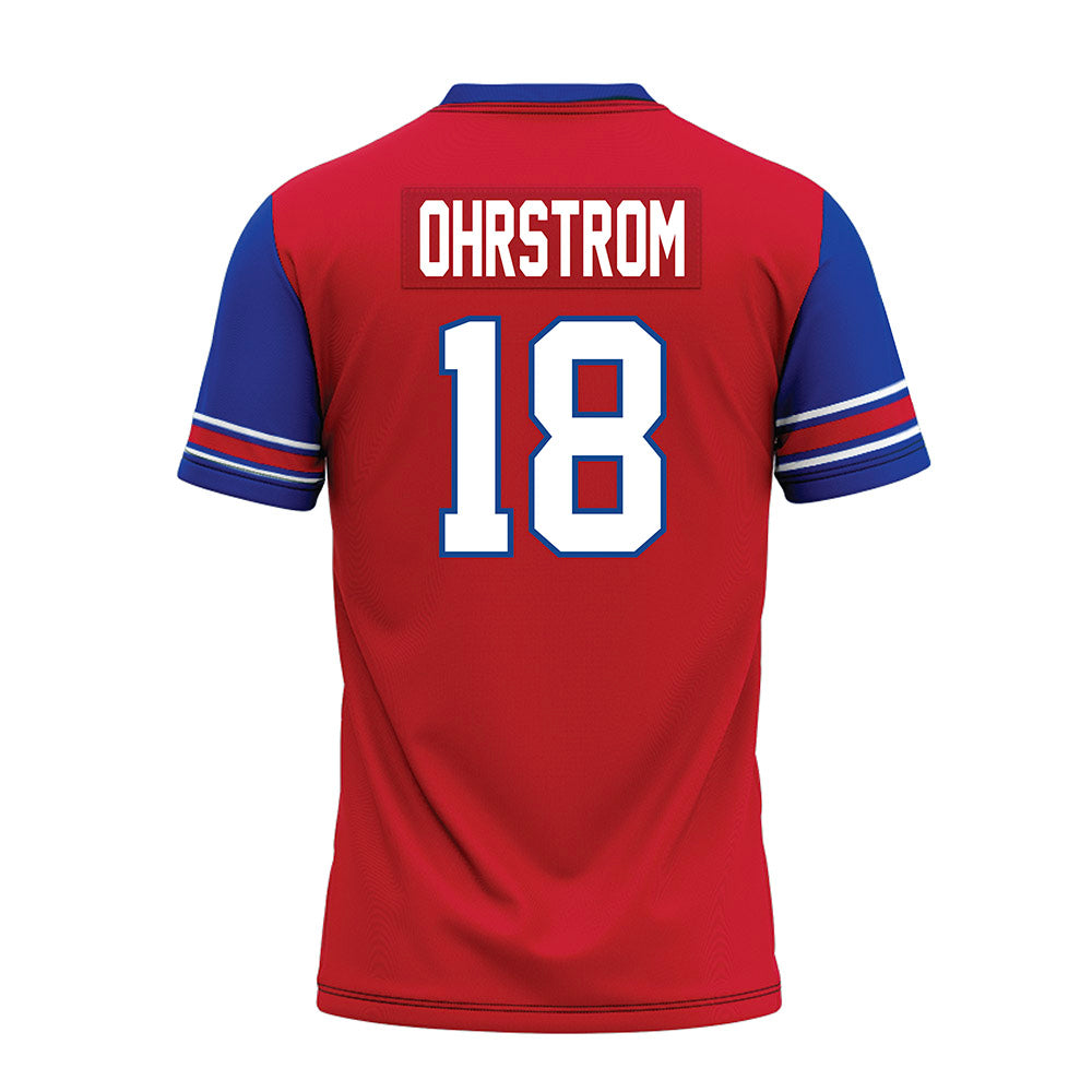 SMU - NCAA Football : Theodor Ohrstrom - Red Premium Football Jersey-1
