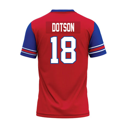 SMU - NCAA Football : KD Dotson - Red Premium Football Jersey-1