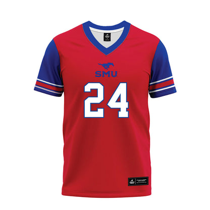 SMU - NCAA Football : Izayah Young - Red Premium Football Jersey-0