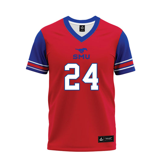 SMU - NCAA Football : Izayah Young - Red Premium Football Jersey-0