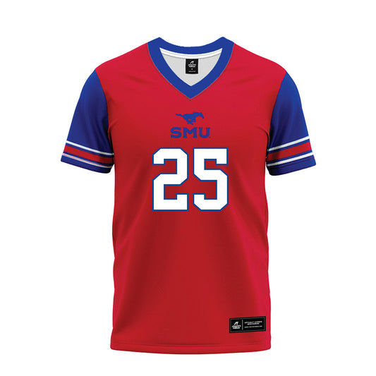 SMU - NCAA Football : Javion Holiday - Red Premium Football Jersey-0