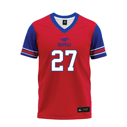 SMU - NCAA Football : Siler Cooke - Red Premium Football Jersey-0