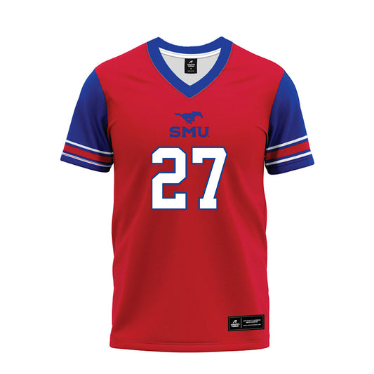 SMU - NCAA Football : Siler Cooke - Red Premium Football Jersey-0