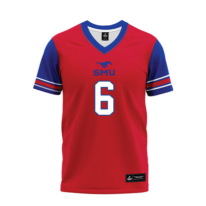 SMU - NCAA Football : Kendrick Raphael - Red Premium Football Jersey-0
