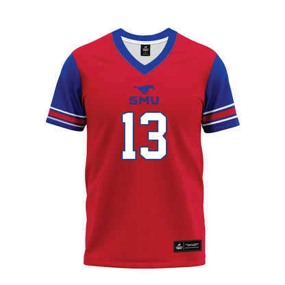 SMU - NCAA Football : Daylon Singleton - Red Premium Football Jersey-0