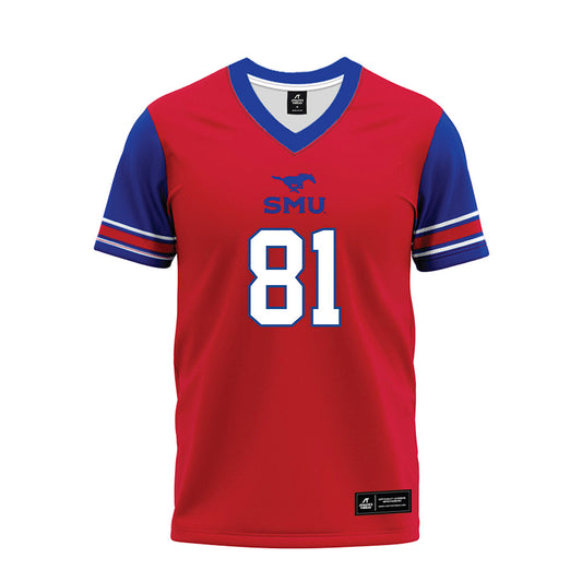 SMU - NCAA Football : Ty Crethers - Red Premium Football Jersey-0