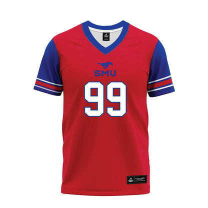 SMU - NCAA Football : Nick Reed - Red Premium Football Jersey-0