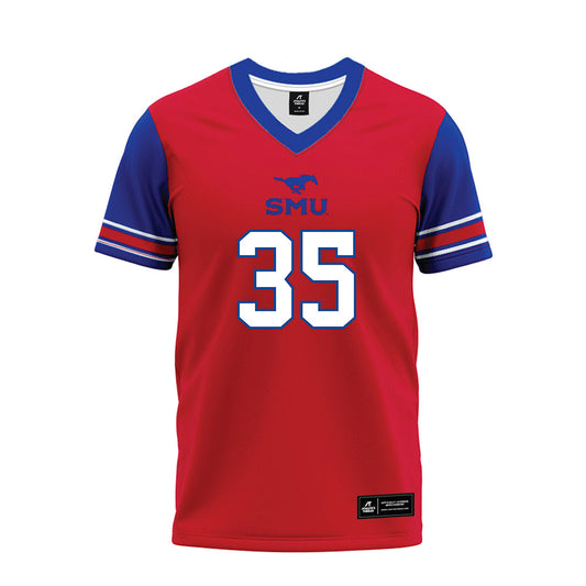 SMU - NCAA Football : Dante Wesley II - Red Premium Football Jersey-0