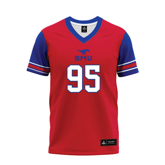 SMU - NCAA Football : Wyat Smith - Red Premium Football Jersey-0