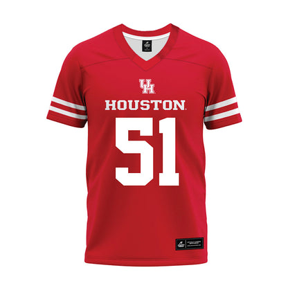 Houston - NCAA Football : Hunter Jones - Red Premium Football Jersey-0