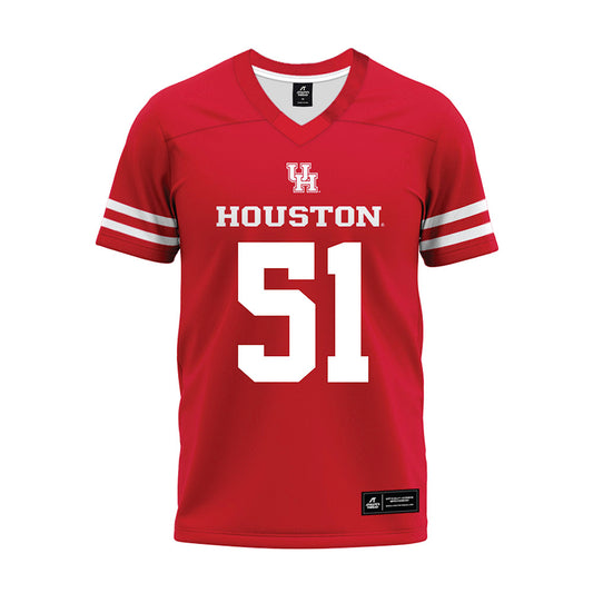 Houston - NCAA Football : Hunter Jones - Red Premium Football Jersey-0
