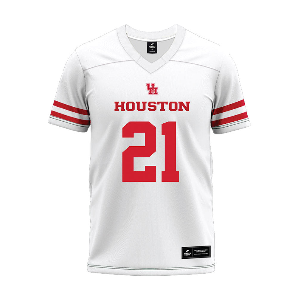 Houston - NCAA Football : Makhi Hughes - White Premium Football Jersey-0