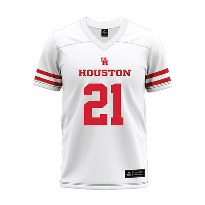 Houston - NCAA Football : Makhi Hughes - White Premium Football Jersey-0