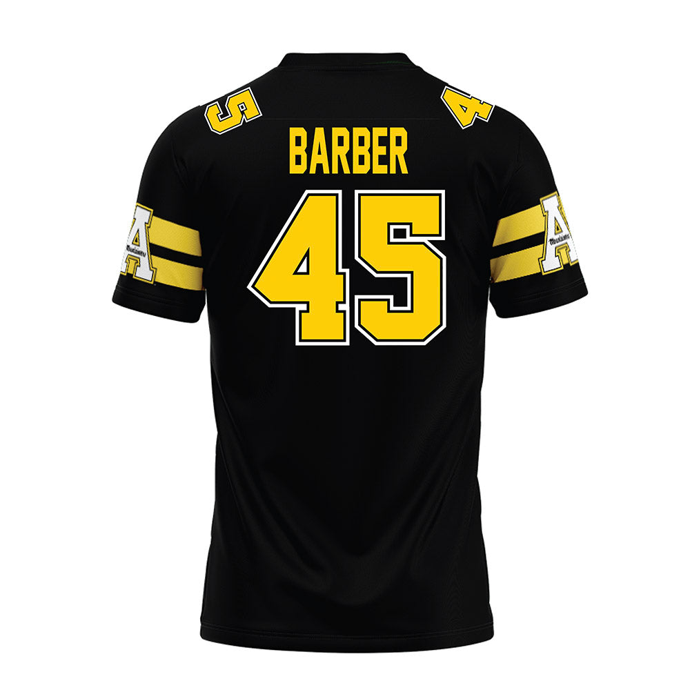 App State - NCAA Football : Gavin Barber - Black Premium Football Jersey-1