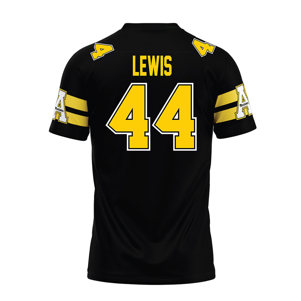 App State - NCAA Football : Manny Lewis - Black Premium Football Jersey-1