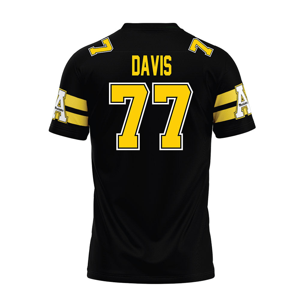 App State - NCAA Football : Daniel Davis - Black Premium Football Jersey-1