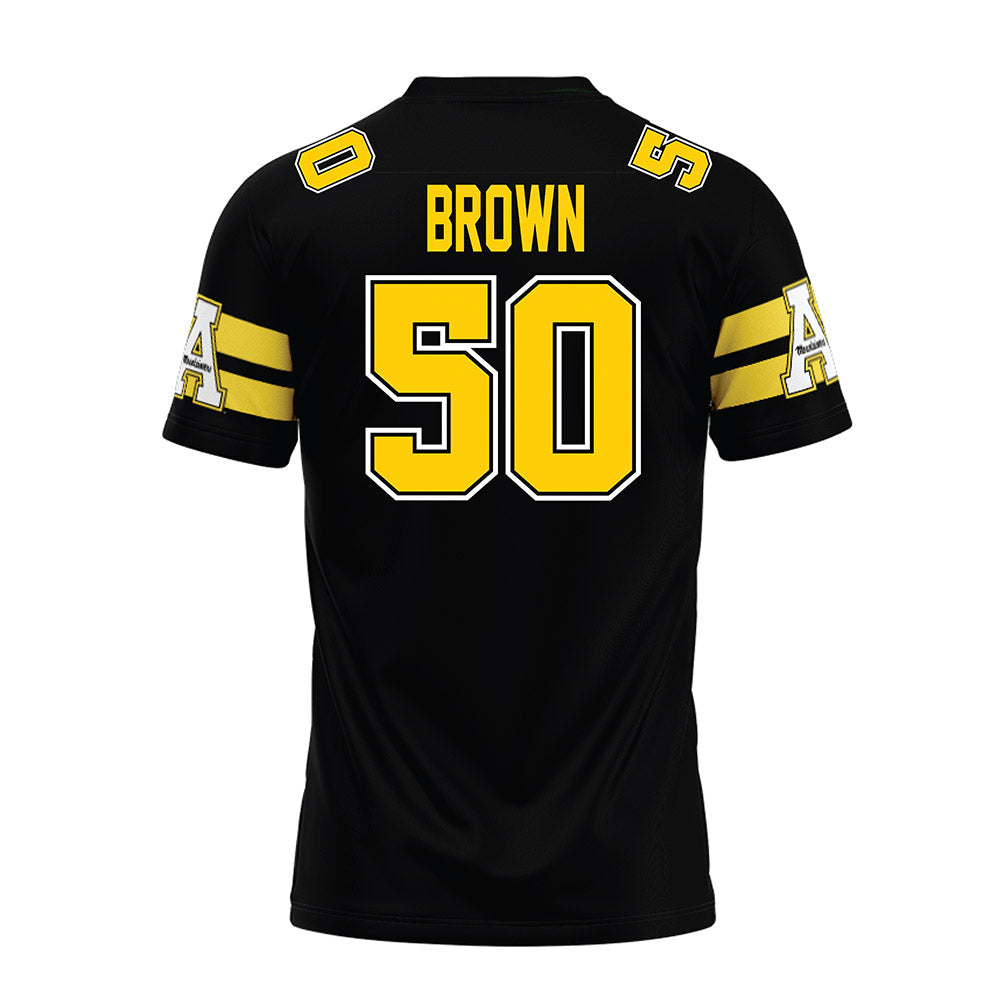 App State - NCAA Football : Jehchys Brown - Black Premium Football Jersey-1