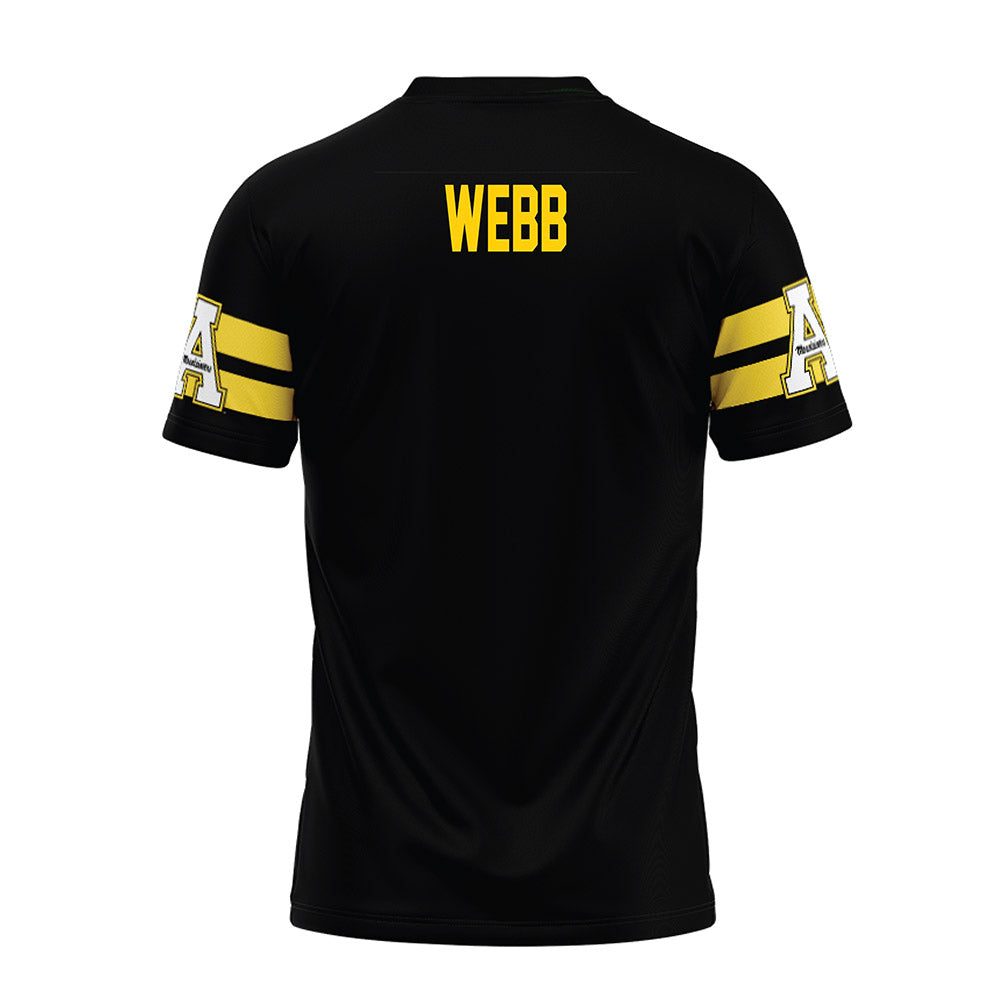 App State - NCAA Football : Treyaun Webb - Black Premium Football Jersey-1