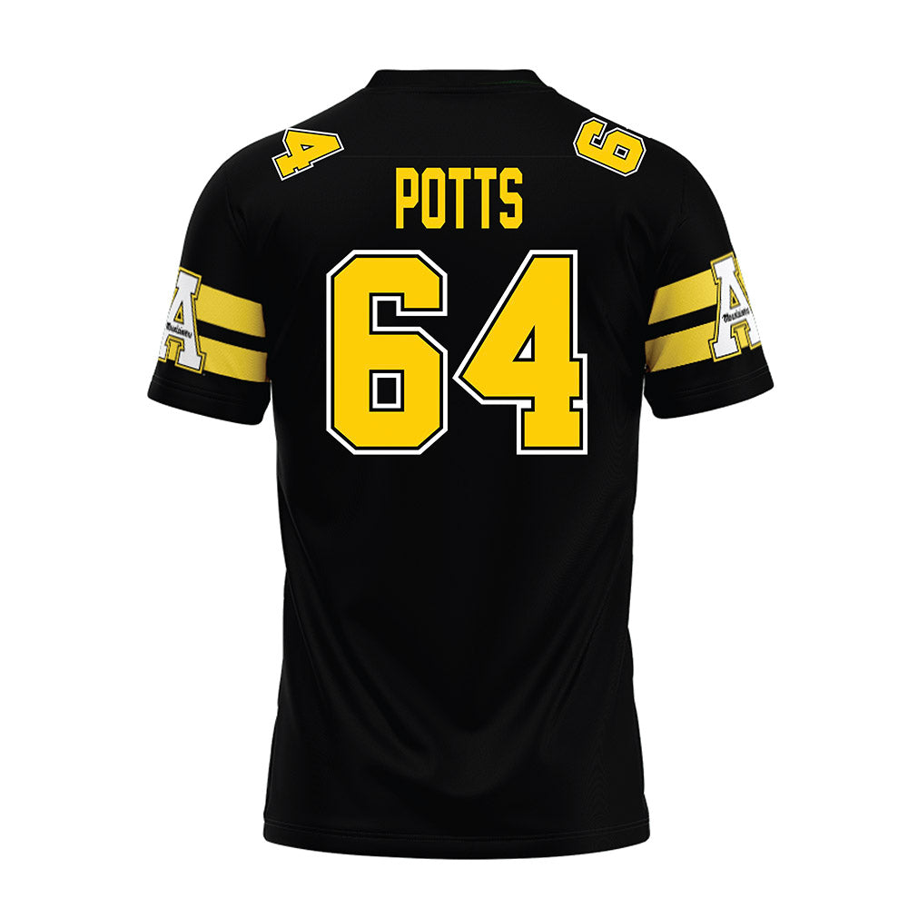 App State - NCAA Football : Jarvis Potts - Black Premium Football Jersey-1
