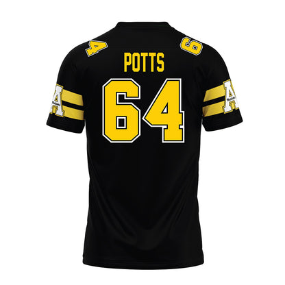 App State - NCAA Football : Jarvis Potts - Black Premium Football Jersey-1