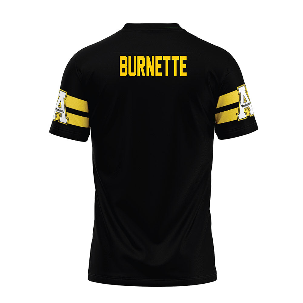 App State - NCAA Football : J'Marion Burnette - Black Premium Football Jersey-1