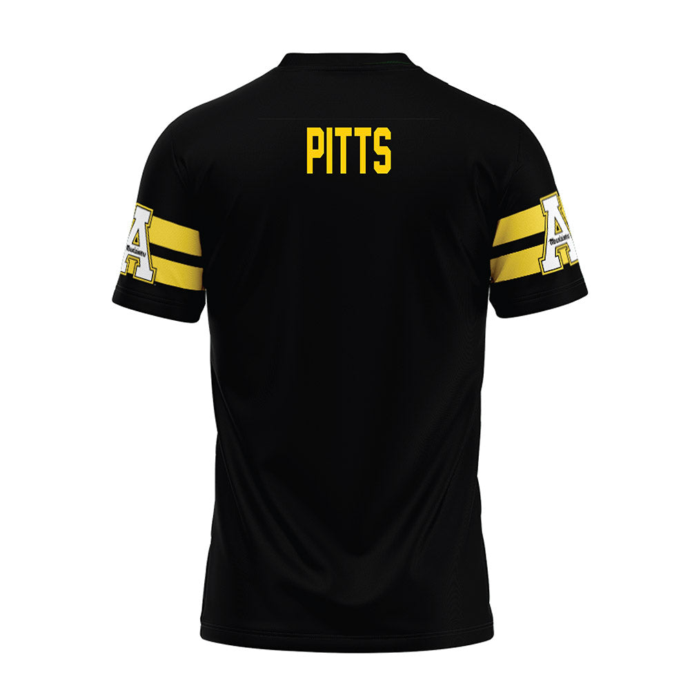 App State - NCAA Football : Caleb Pitts - Black Premium Football Jersey-1