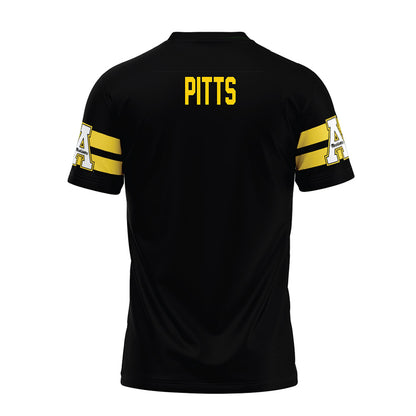 App State - NCAA Football : Caleb Pitts - Black Premium Football Jersey-1
