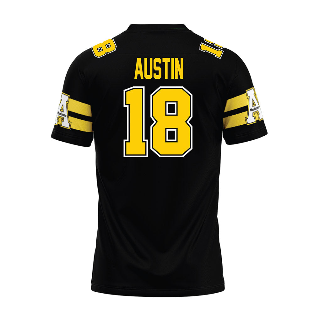 App State - NCAA Football : Kamauri Austin - Black Premium Football Jersey-1