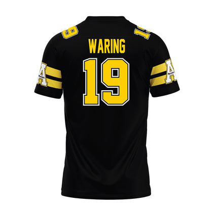 App State - NCAA Football : Christian Waring - Black Premium Football Jersey-1