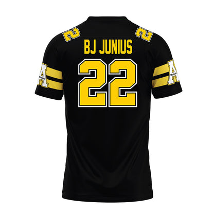 App State - NCAA Football : Bryant "BJ" Junius - Black Premium Football Jersey-1