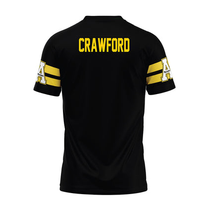 App State - NCAA Football : Kelvin Crawford - Black Premium Football Jersey-1