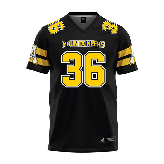 App State - NCAA Football : Andrew Cummings - Black Premium Football Jersey-0