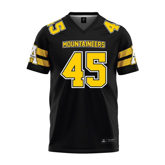 App State - NCAA Football : Gavin Barber - Black Premium Football Jersey-0