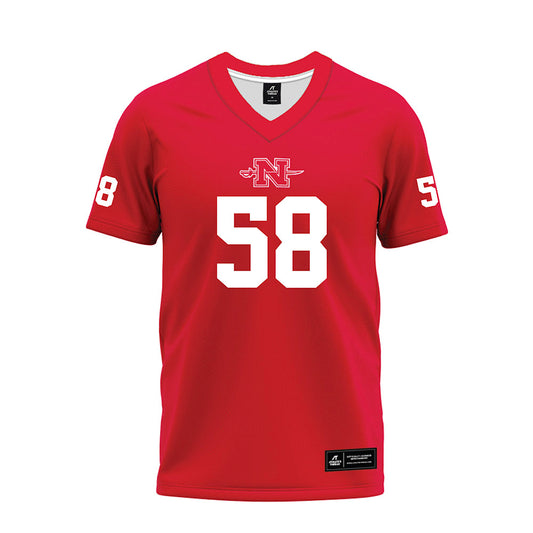 Nicholls State - NCAA Football : Arrington Adams - Red Premium Football Jersey-0