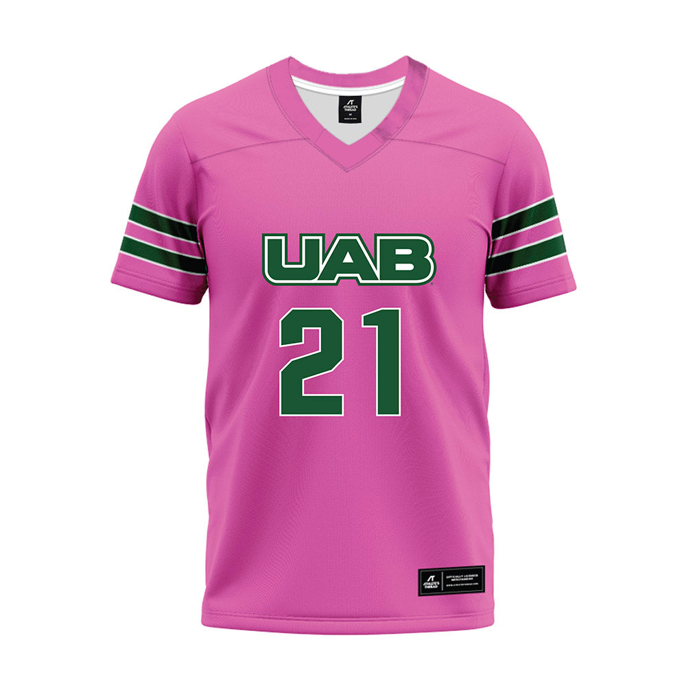 UAB - NCAA Football : Hudson Higgins - Pink Premium Football Jersey-0