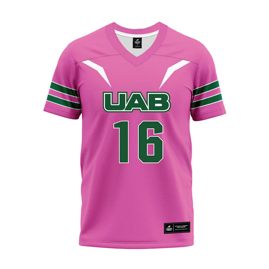 UAB - NCAA Football : Isaiah Crozier - Pink Premium Football Jersey-0