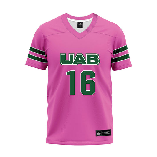 UAB - NCAA Football : Isaiah Crozier - Pink Premium Football Jersey-0