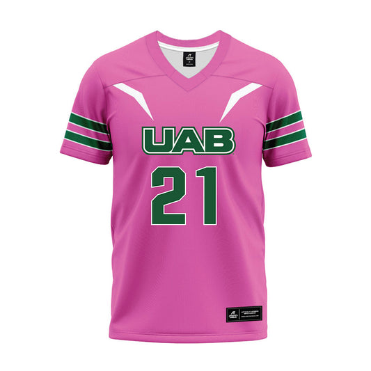 UAB - NCAA Football : Hudson Higgins - Pink Premium Football Jersey-0