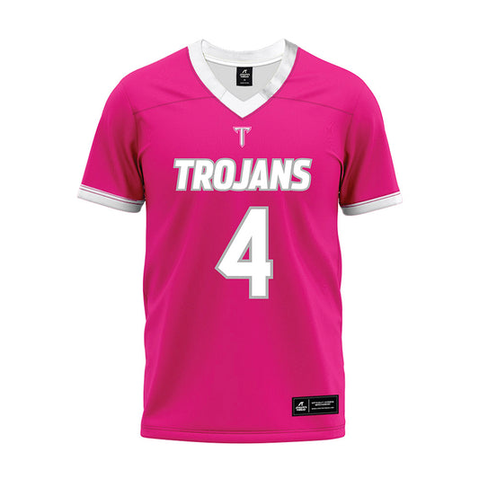 Troy - NCAA Football : Noreel White - Pink Premium Football Jersey-0