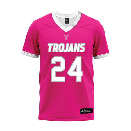 Troy - NCAA Football : Jeremiah Roux - Pink Premium Football Jersey-0